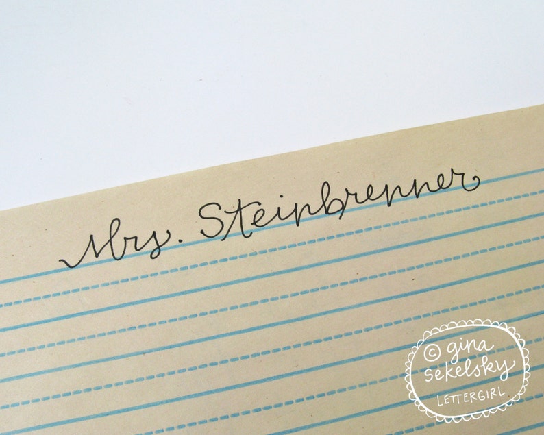 Handwritten Name Stamp: your choice of self-inking or red rubber image 2