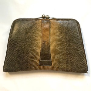 1940er Vintage Lizard Skin Clutch Bag von Ortella - Made in England