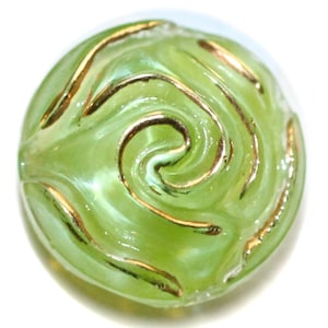 Button ~ Glass Rose Vintage Moonglow - Small