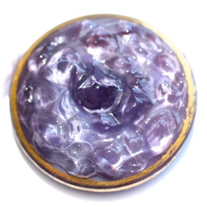 Button - Glass Lavender Imitation Encrusted Moonglow - Medium
