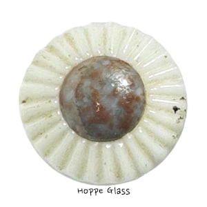 Button Antique - China, White Body, with Bird Cage Shank - Small
