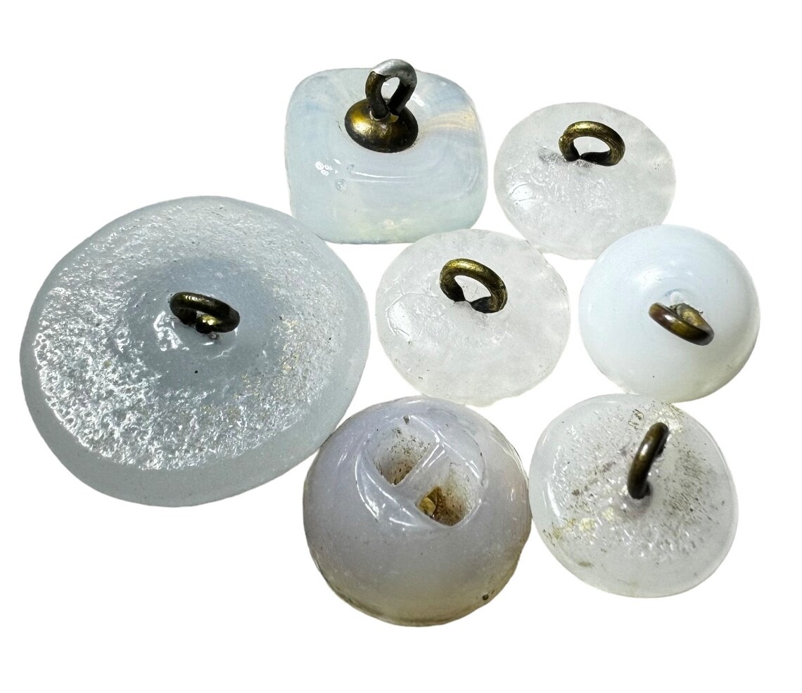 Button Antique - 7 Clambroth, Decal, Salt, Goldstone, Shape - Small or ...