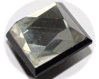 Button - Glass Precision Inset Silk Square Vintage - Small