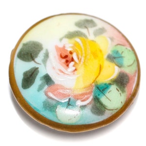 Button ~ Porcelain  Hand-Painted -  Small