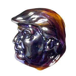 Button ~ Glass, “Donald Trump” Realistic, Pressed & Lampworked - Medium