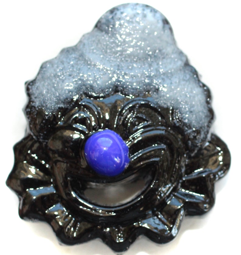 Pressed OME Pierced Button ~ Glass Medium DF Lampworked Enamel Paint Made by KPHoppe Sheath Overlay Nose Clown