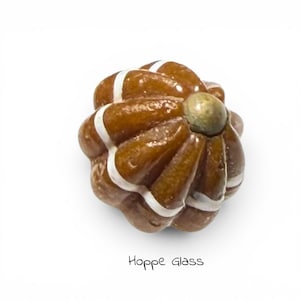 Button Old Glass - Embedded Metal, Swirl Back, Brown - Small