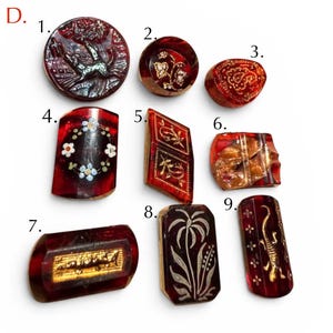 Button Old Glass - Cranberry, Paste, Silver Luster, Enameled, Shapes, Miscellaneous