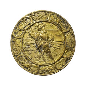 Button Antique - Picture Button, Fancy Border - Large