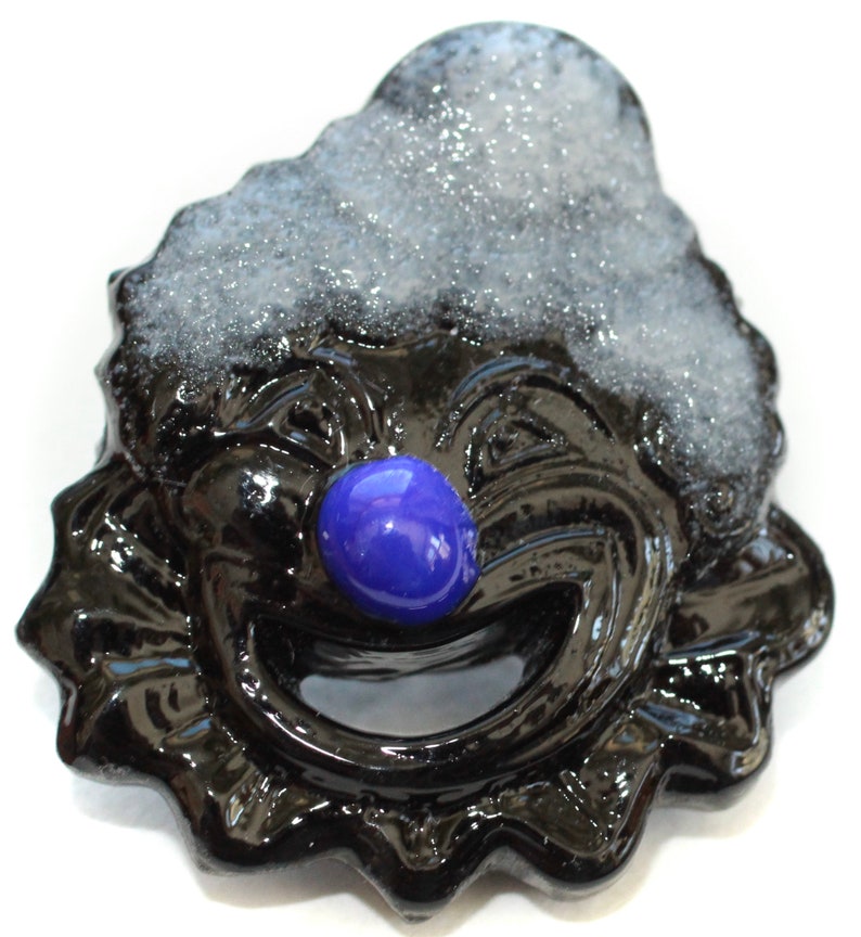 Pressed OME Pierced Button ~ Glass Medium DF Lampworked Enamel Paint Made by KPHoppe Sheath Overlay Nose Clown