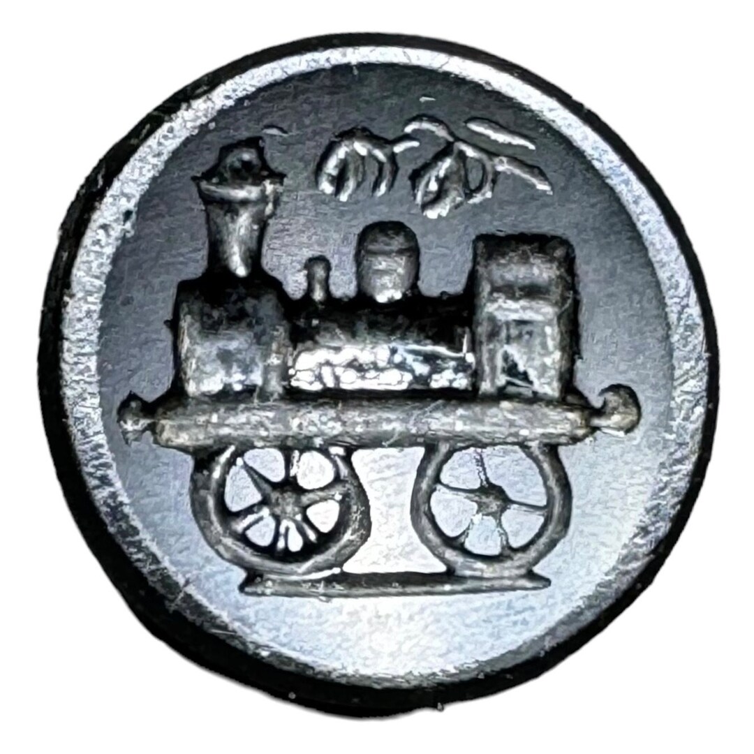 Antique Buttons Train, Steam Engine, Black Glass Small - Etsy