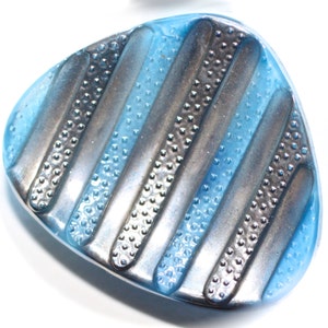 Button ~ Glass Blue Modified Triangle Vintage Moonglow - Medium