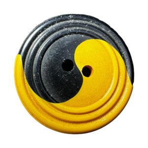Button Vintage - Cookie, Black & Butterscotch, Bakelite - Medium