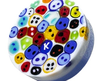 Button - Faux Buttons, Murrine, Tile, Laminated, Hand Faceted, Lampworked - Medium