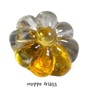 Botón antiguo - Radiante, amarillo, Charmstring, reverso en espiral - Pequeño