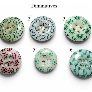 Button Old - 1 China Calico, Diminutive