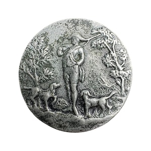 Button Antique - Paris Back, Metal Pictorial - Medium