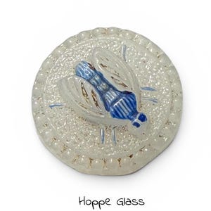 Button Old Glass - Fly, Clambroth, Pictorian - Small