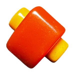 Button Vintage - Gear, Red & Butterscotch, Bakelite - Small
