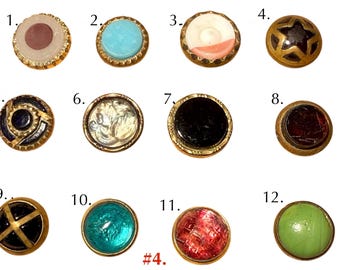 Button Old - 1 Metal, Pictorial, Glass, Waistcoat - Small