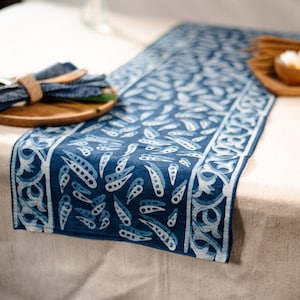 Handmade Indigo Batik Runner, Limited Edition Balinese Art for Home Decor, Perfect Unique Gift