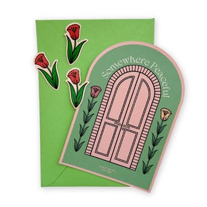Somewhere peaceful tulip card set | apartment bacon | Greeting Card Set |