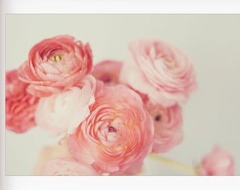 Peach Ranunculus Photo, Peach Wall Decor, Ranunculus Photo, Floral Wall Art, Botanical Photo, Ranunculus, Girls Room Wall Art, Dreamy Photo