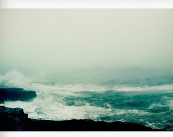 Maine Ocean Photography, Beach Wall Art, Foggy Maine Photo, Schoodic Peninsula Print, Nature Photography, Coastal Wall Art, Maine Photo