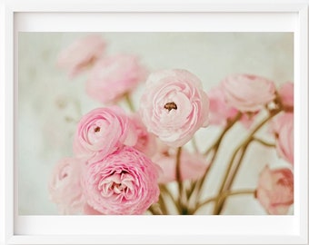Pink Ranunculus Photo, Pink Wall Art, Floral Wall Art, Ranunculus Print, Ranunculus Photo, Girls Room Wall Art, Feminine Photo, Floral Art