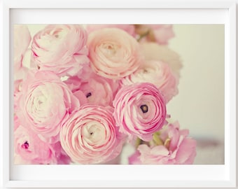 Ranunculus Photo, Pink Ranunculus Wall Art, Ranunculus Print, Romantic Wall Art, Girls Room Wall Art, Pink Wall Art, Floral Photo, Flowers