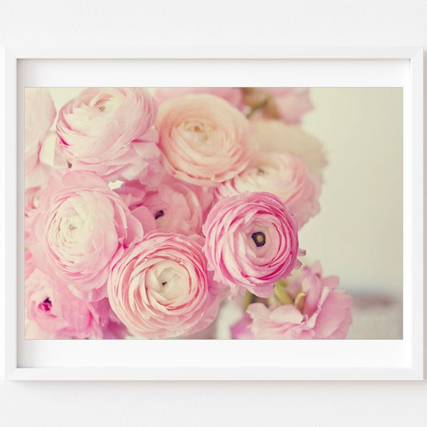 Ranunculus Photo, Pink Ranunculus Wall Art, Ranunculus Print, Romantic Wall Art, Girls Room Wall Art, Pink Wall Art, Floral Photo, Flowers