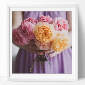 Portrait Photography, Floral Wall Art, Feminine Wall Art, Roses Print, Roses Photo, Bouquet Roses Print, Colorful Roses Photo, Girls Room