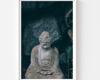 Buddha Photo - Gautama Buddha Print, Yoga Studio Art, Buddha Print, Praying Buddha Photo, Peaceful Wall Art, Meditation Room Art, Yoga Art