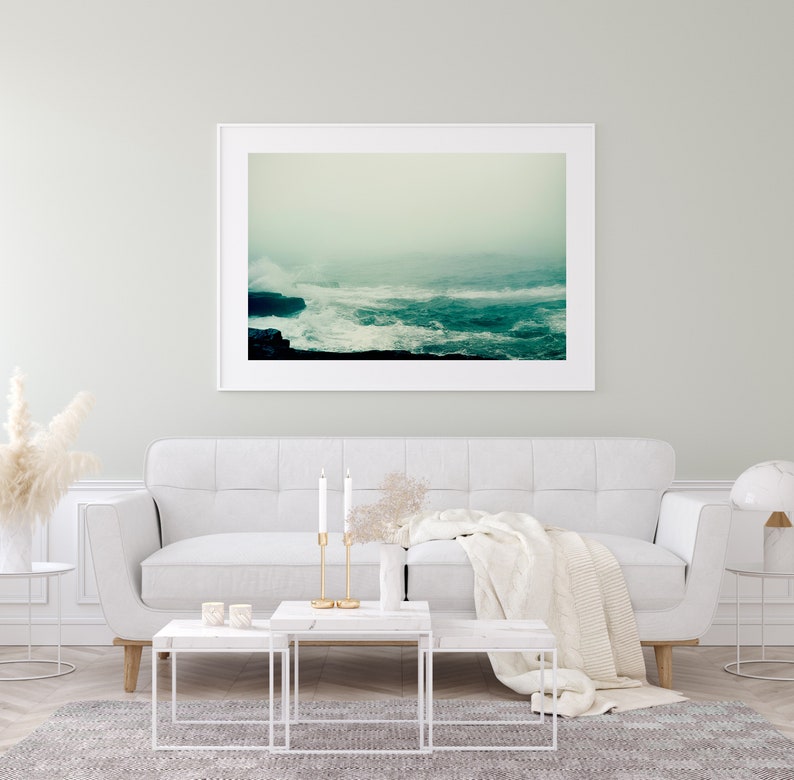 Maine Ocean Photography, Beach Wall Art, Foggy Maine Photo, Schoodic Peninsula Print, Nature Photography, Coastal Wall Art, Maine Photo image 4