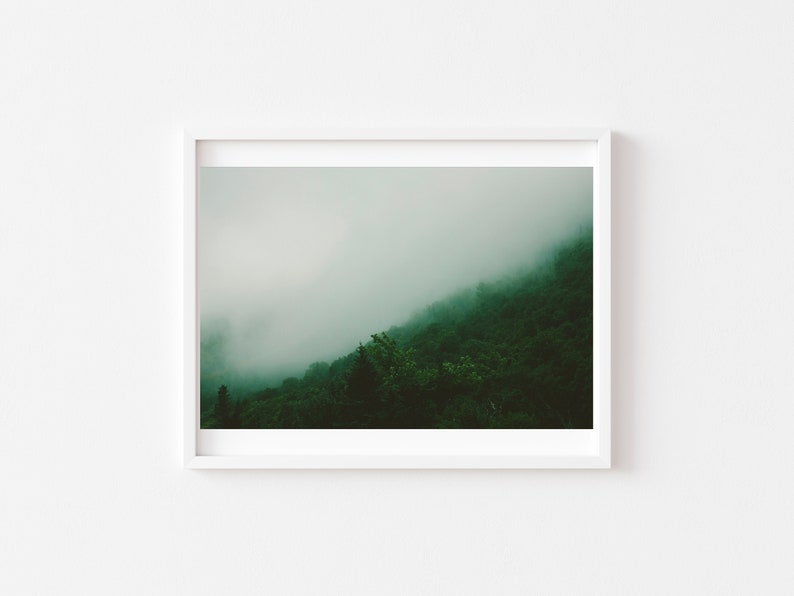 New Hampshire Landscape Photography, Rustic Wall Art, Living Room Decor, New Hampshire, Nature Photo, White Mountains Print, Green Wall Art image 1