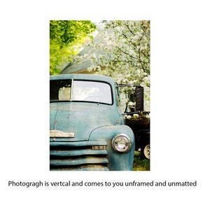 Vintage Truck Photo, Old Truck Photograph, Rustic Decor, Boys Room Wall Art, Blue Green Decor, Vintage Truck Print, Farmhouse Style Art, image 3