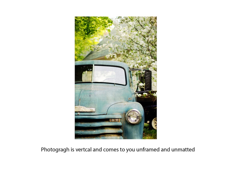 Vintage Truck Photo, Old Truck Photograph, Rustic Decor, Boys Room Wall Art, Blue Green Decor, Vintage Truck Print, Farmhouse Style Art, image 3