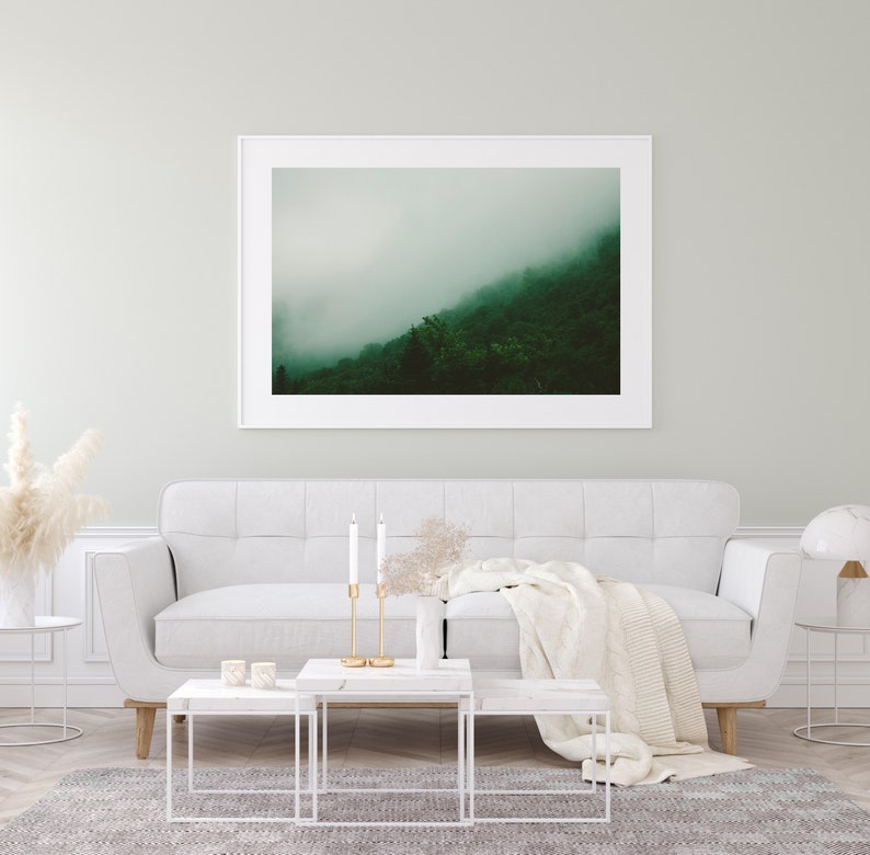 New Hampshire Landscape Photography, Rustic Wall Art, Living Room Decor, New Hampshire, Nature Photo, White Mountains Print, Green Wall Art image 4