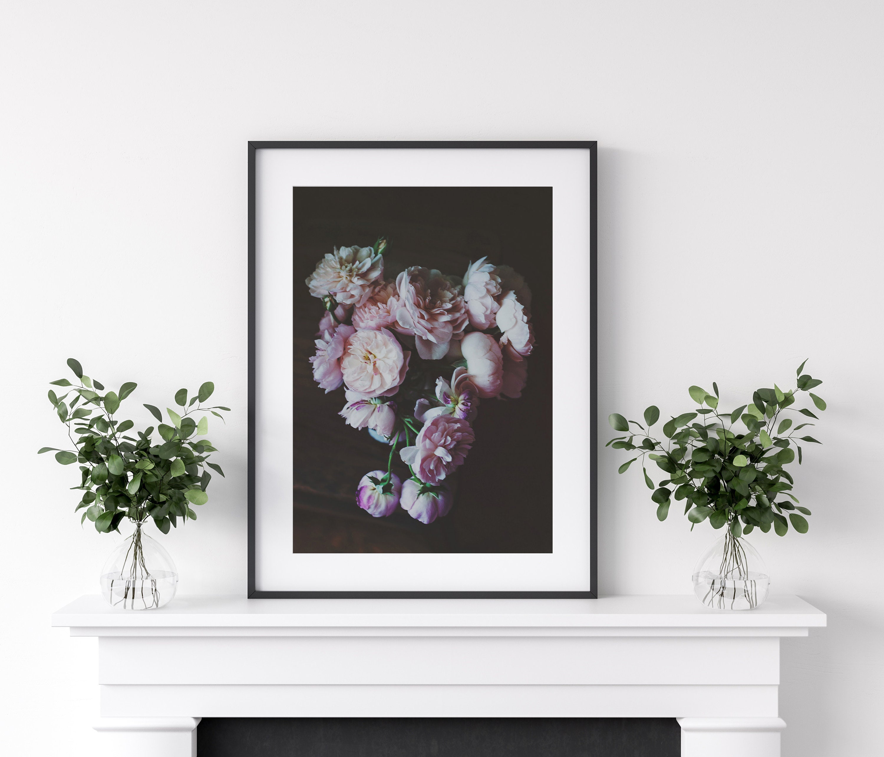 Still Life Photography, Dark Botanical Print, Floral Black Wall Art ...