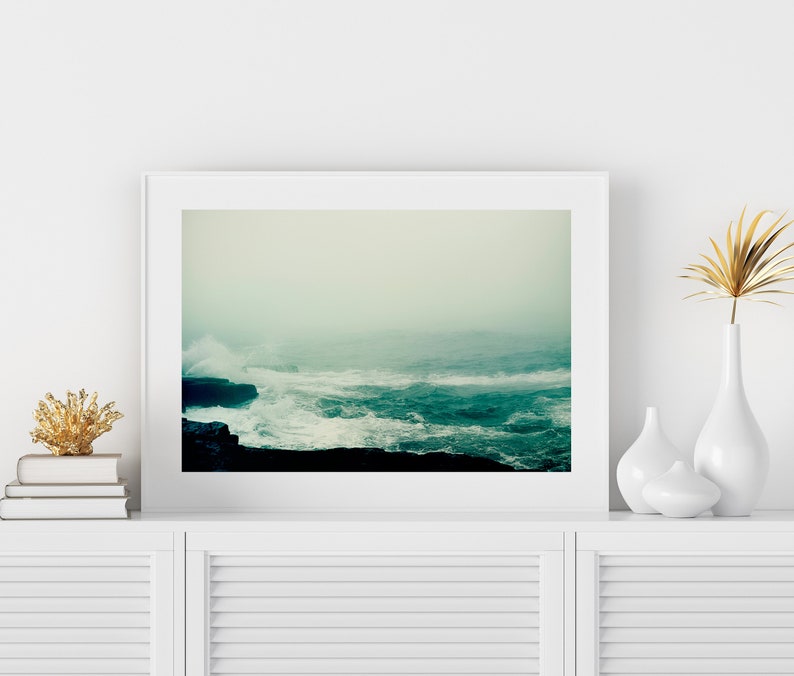 Maine Ocean Photography, Beach Wall Art, Foggy Maine Photo, Schoodic Peninsula Print, Nature Photography, Coastal Wall Art, Maine Photo image 5