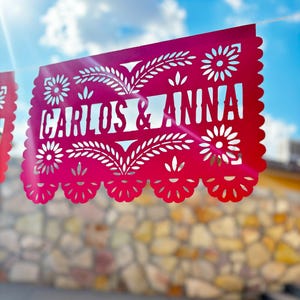 Papel Picado, Papel Picado messicano, Banner per feste, Papel Picado, Papel Picado per matrimoni, Fiesta Papel Picado, Ghirlanda di Papel Picado personalizzata