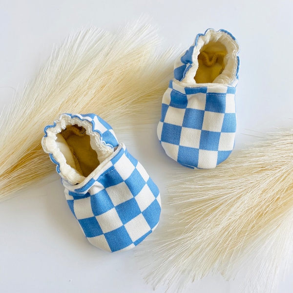 Baby boy shoes, checkered baby clothes, groovy baby shower, gender reveal, infant slippers, one year old gift, neutral baby, newborn gift