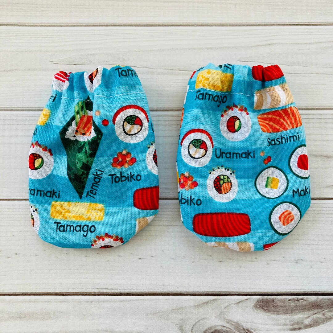 Sushi Noscratch Mittens Japanese Baby Gift Sushi Clothing Etsy