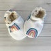 Rainbow baby shoes, boho rainbow moccasins, crib shoes, baby booties, baby shower gift, coming home outfit, toddler slippers 