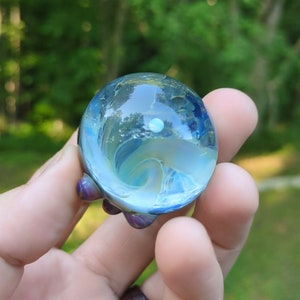 1" Vortex Marble w/encased opal & feet