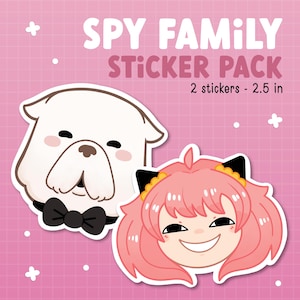 Anya and Bond Stickers, Die cut Stickers, Spy Family, Anime, Cute Gift,Anya Forger, Perfect Gift, Anime Lover, Spy Family Lover, waterproof