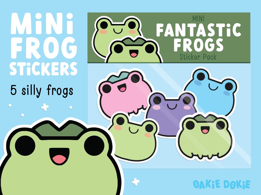 Silly Frog Waterproof Sticker Pack – Kawaii Laptop Stickers - Etsy