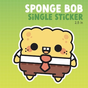 Cute Kawaii Sponge the Bob Stickers, Patrick the Star Stickers, BFF sticker pack, BFF gift ideas, vinyl stickers, waterproof sticker gifts