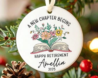 Ornement de retraite, cadeau de retraite personnalisé pour patron, cadeau collègue, cadeau officiellement retraité pour elle, bonne retraite, retraite d'enseignant