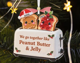 Personalized Couple Christmas Ornament 2025, Peanut Butter And Jelly Ornament, Gifts For Boyfriend Girlfriend, Newlywed Gift, Christmas Gift